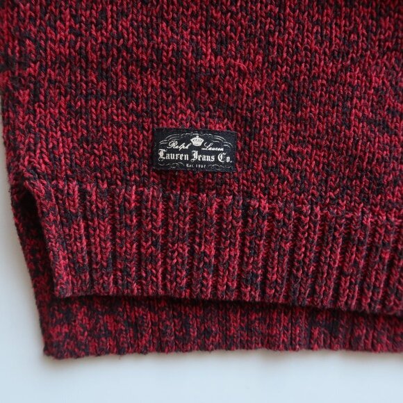 Ralph Lauren Jeans Burgundy & Black Boat Neck Long Sleeve Pullover Sweater Sz. M - Picture 8 of 16